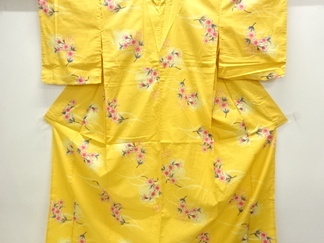 JAPANESE KIMONO / YUKATA / COTTON / FLOWER